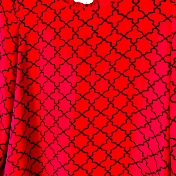 Messini blouse size Large 3/4 sleeve burgundy & black - Picture 6 of 6